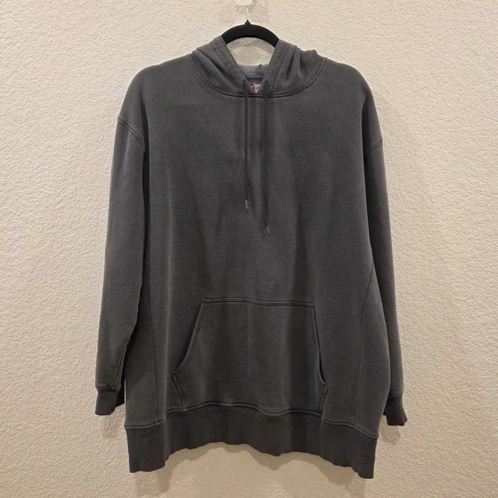Rivet & Thread Garment-Dyed Oversized Hoodie Coal Size L Long Sleeve Made in USA